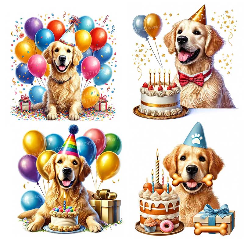 Pvc Panel Background - Mutlu Doğum Günü Golden Retriever Pet