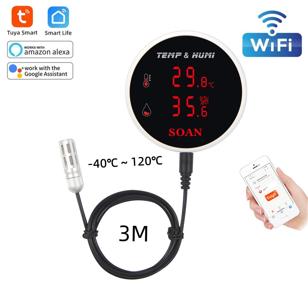 Tuya WiFi sıcaklık nem Senor h - Digital Hygrometer Probe incelemesi ve fiyatı